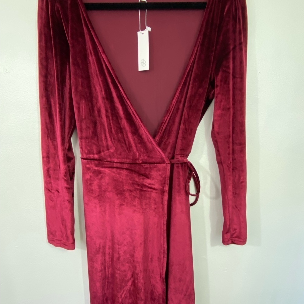 Baltic Born Meghan True Wrap Dress Velvet Maxi Sz L NWT Formal Event Wedding - Picture 3 of 9